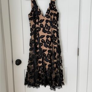 Dress the Population Embroidered Lace Midi Dress